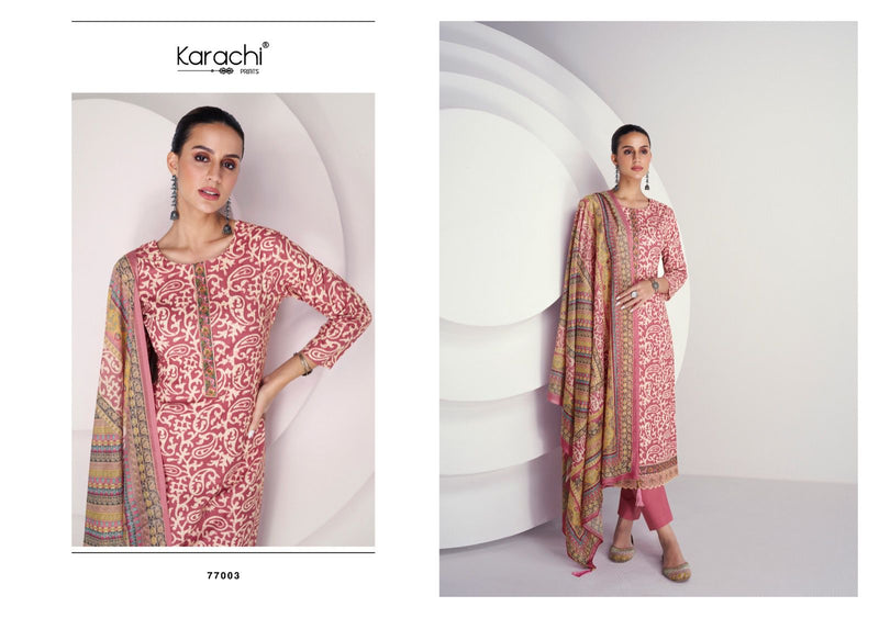 Kesar Karachi Prints Batik Lawn Cotton Print With Embroidery Work Salwar Suit
