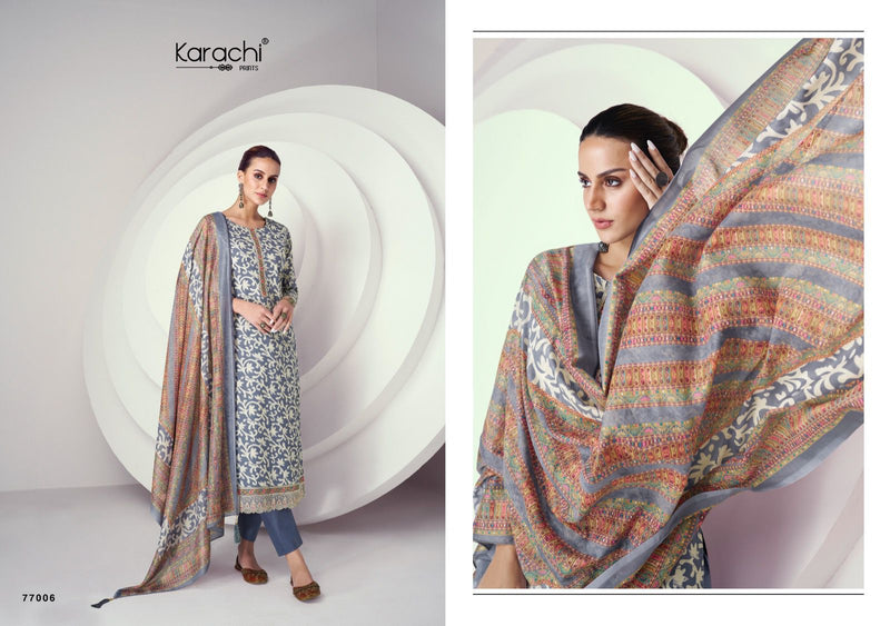 Kesar Karachi Prints Batik Lawn Cotton Print With Embroidery Work Salwar Suit
