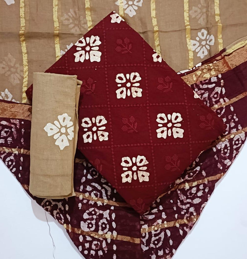Jj Creation Premium Cotton Work Batik Suits Edition Vol 1 Cambric Cotton Dress
