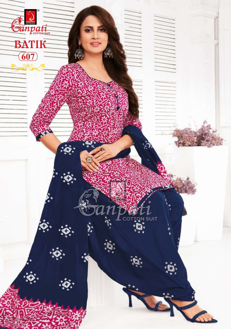 Ganpati Batik Vol 6 Cotton Printed Patiyala Salwar Suits Work Salwar Kameez
