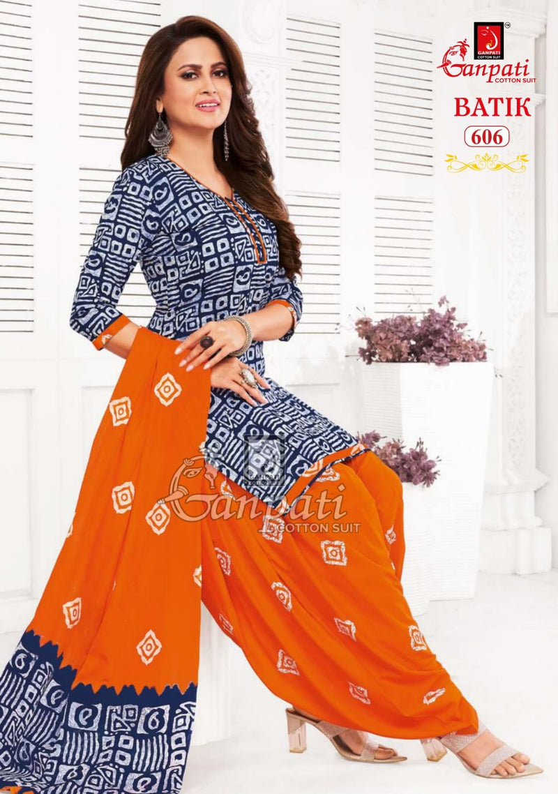 Ganpati Batik Vol 6 Cotton Printed Patiyala Salwar Suits Work Salwar Kameez