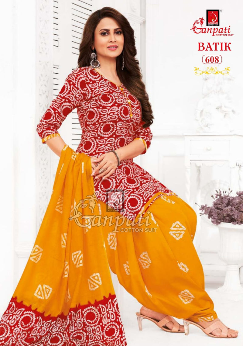 Ganpati Batik Vol 6 Cotton Printed Patiyala Salwar Suits Work Salwar Kameez