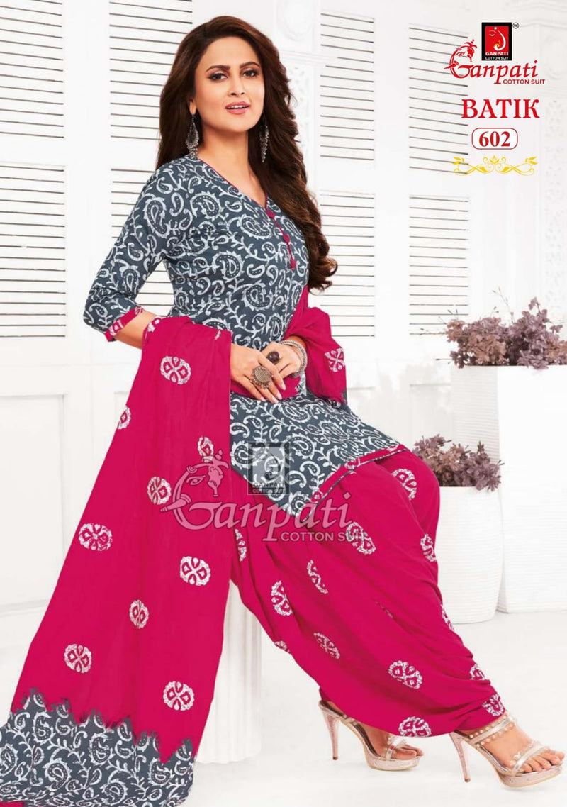 Ganpati Batik Vol 6 Cotton Printed Patiyala Salwar Suits Work Salwar Kameez