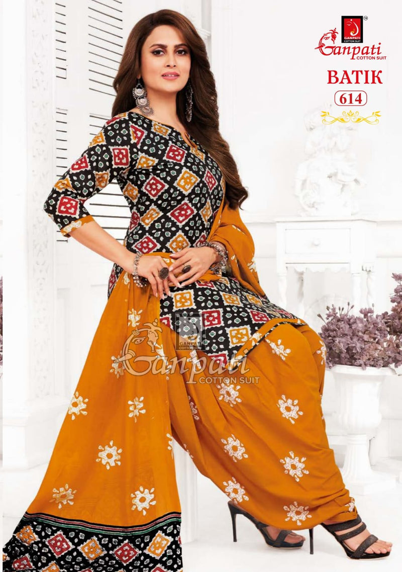 Ganpati Batik Vol 6 Cotton Printed Patiyala Salwar Suits Work Salwar Kameez