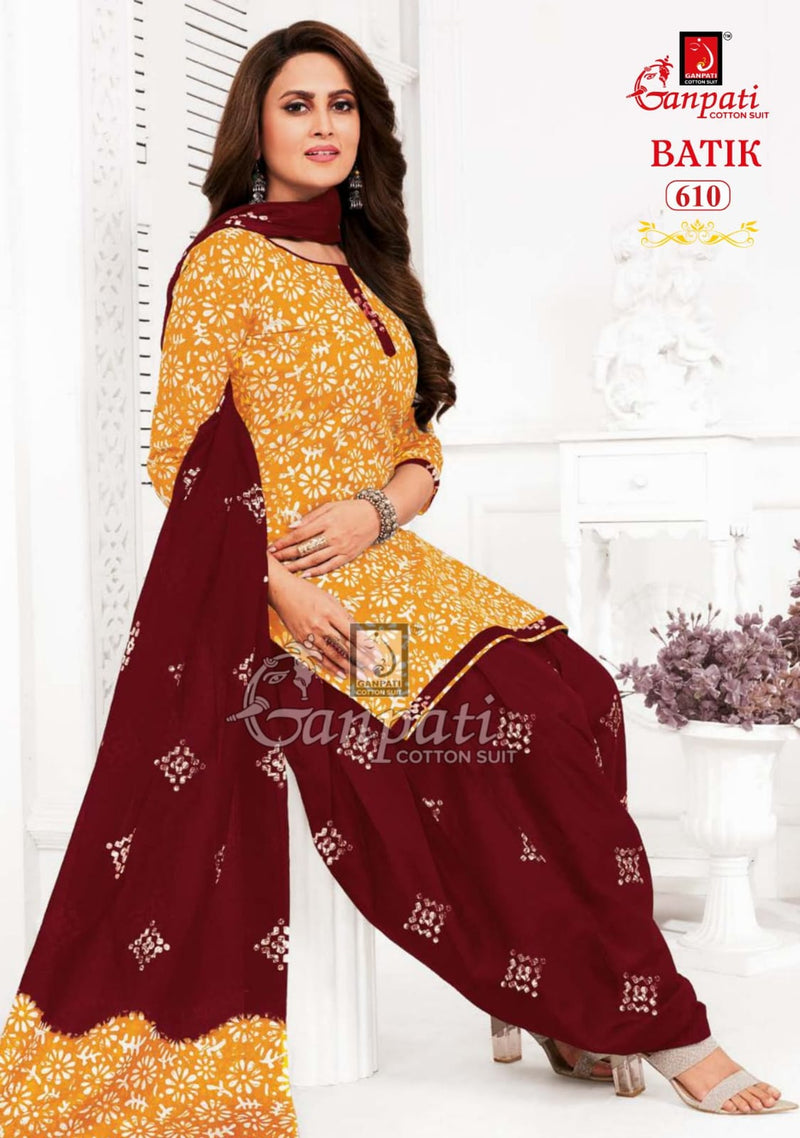 Ganpati Batik Vol 6 Cotton Printed Patiyala Salwar Suits Work Salwar Kameez