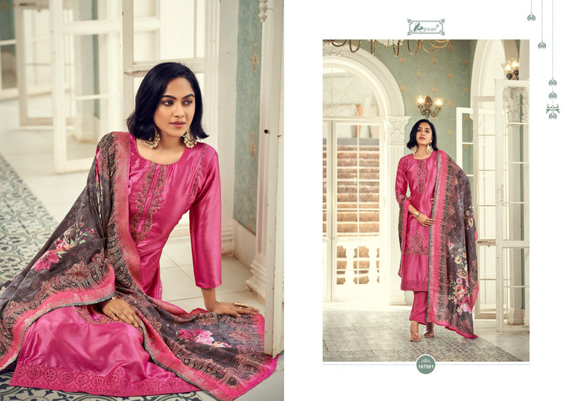 Kesar Begum Pure Viscose Russian Silk Heavy Embroidery Daman Boring Work Fancy Partywear Salwar Suits