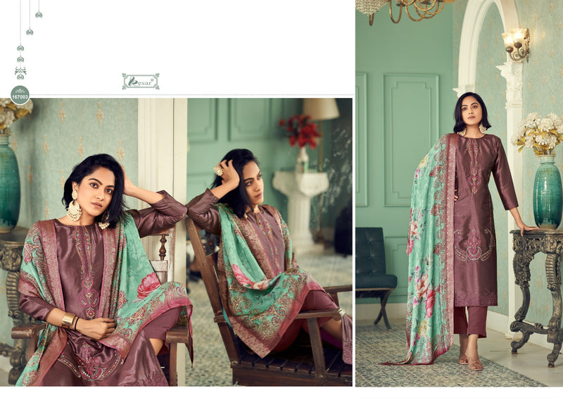 Kesar Begum Pure Viscose Russian Silk Heavy Embroidery Daman Boring Work Fancy Partywear Salwar Suits