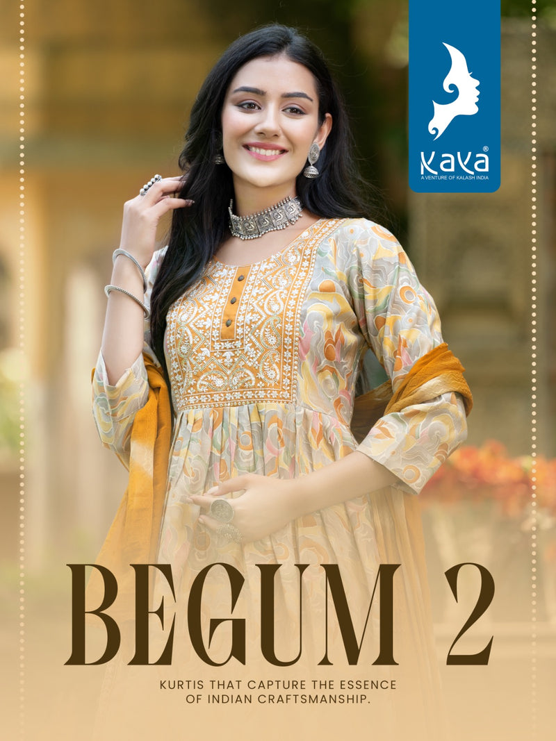 Kaya Begum Vol 2 Modal Print Fancy Designer Naira Cut Kurti Collection