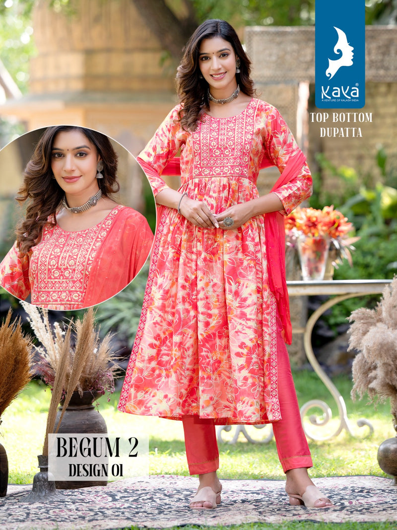 Kaya Begum Vol 2 Modal Print Fancy Designer Naira Cut Kurti Collection