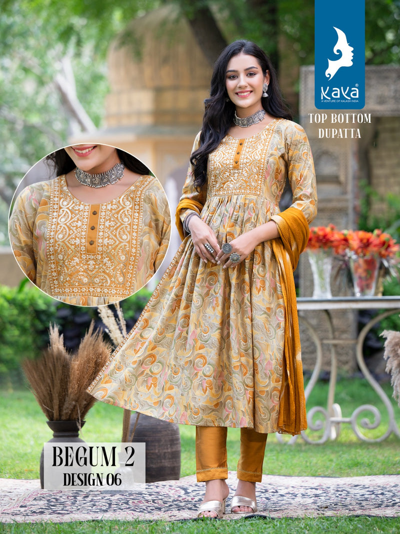 Kaya Begum Vol 2 Modal Print Fancy Designer Naira Cut Kurti Collection