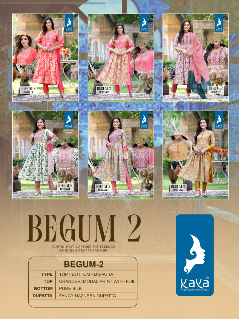 Kaya Begum Vol 2 Modal Print Fancy Designer Naira Cut Kurti Collection