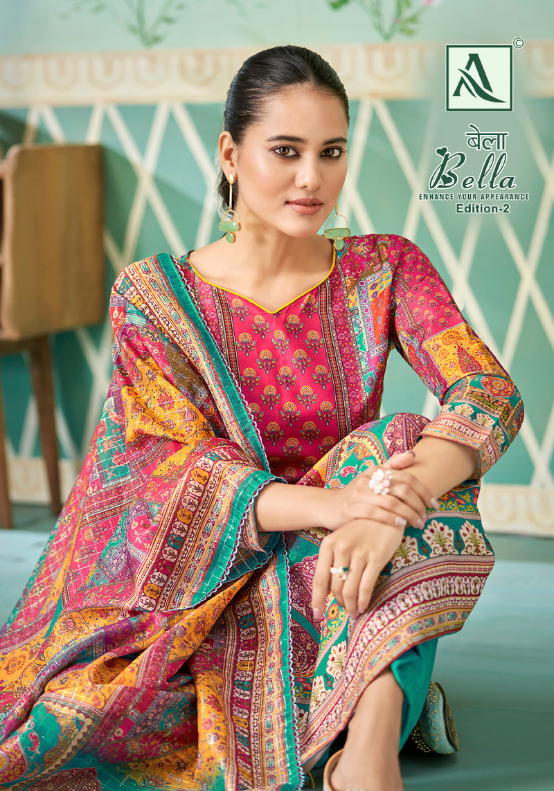 Alok Suits Bella Vol 2 Muslin Designer Prints With Swarovski Work Suits