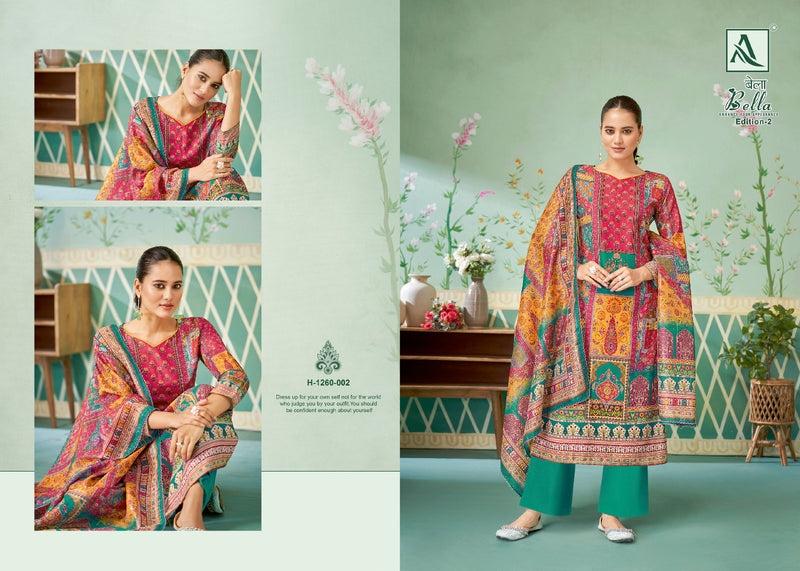 Alok Suits Bella Vol 2 Muslin Designer Prints With Swarovski Work Suits