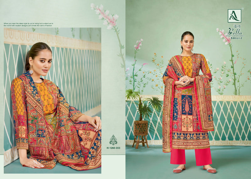 Alok Suits Bella Vol 2 Muslin Designer Prints With Swarovski Work Suits