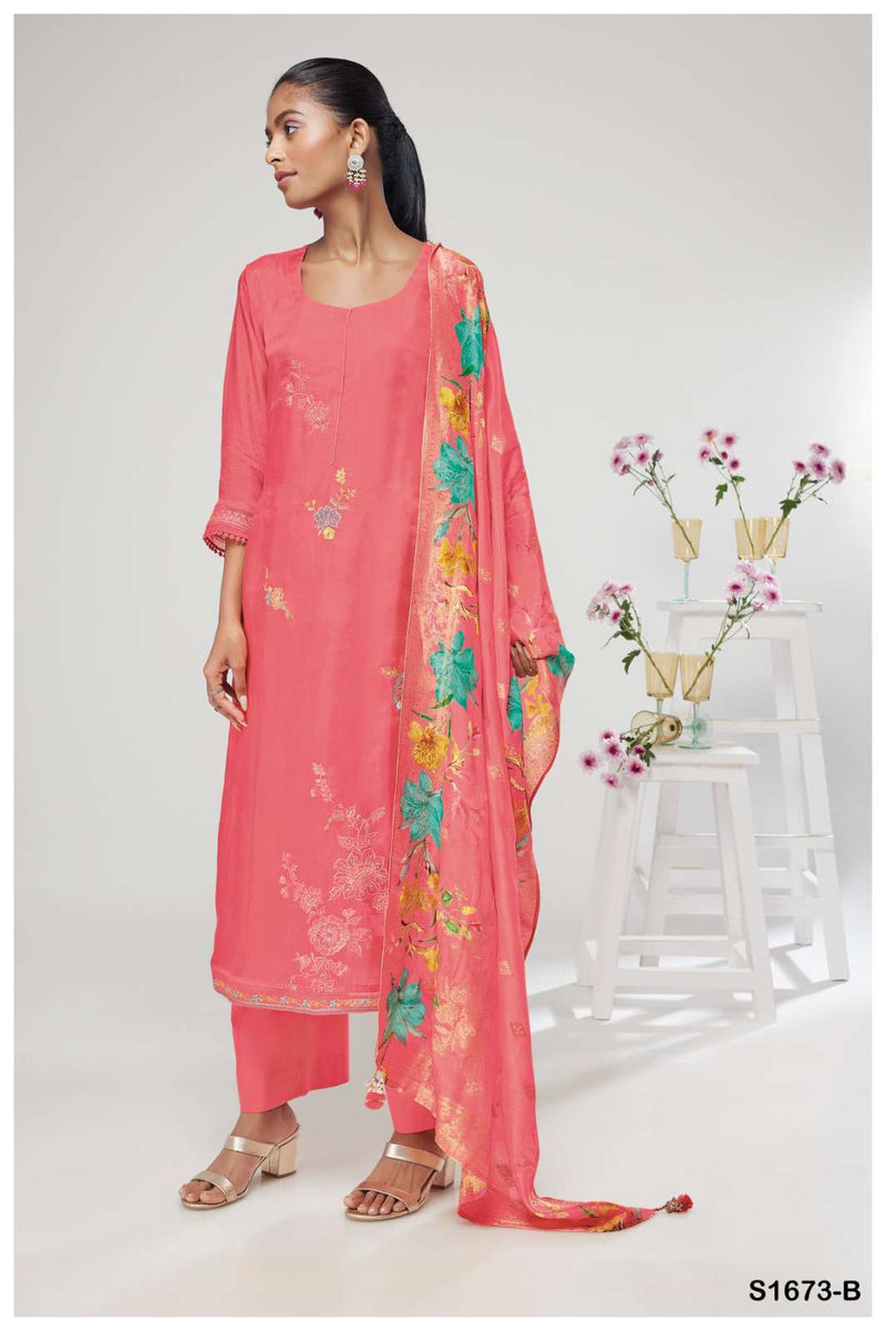 Ganga Daamini 1673 Silk Embroidery Designer Traditional Style Party Wear Suits