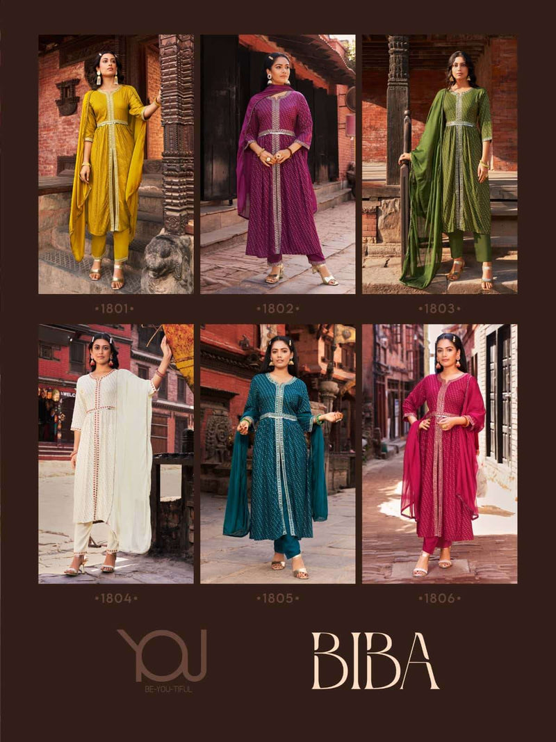 Wanna Biba Rayon Prints Fancy Designer Alia Cut Style Kurti Combo Set