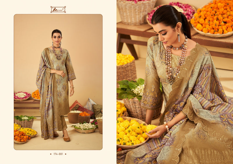Kesar Bin Saeed Lawn Digital Print Daman Heavy Boring Embroidery Scalping Fancy Partywear Salwar Suits