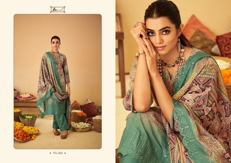 Kesar Bin Saeed Lawn Digital Print Daman Heavy Boring Embroidery Scalping Fancy Partywear Salwar Suits