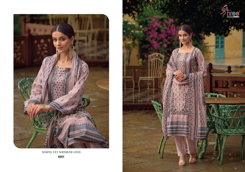 Shree Fabs Bin Saeed Lawn Collection Vol 6 Lawn Cotton Print With Embroidery Salwar Kameez