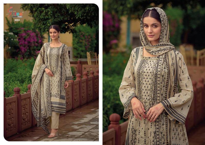 Shree Fabs Bin Saeed Lawn Collection Vol 6 Lawn Cotton Print With Embroidery Salwar Kameez