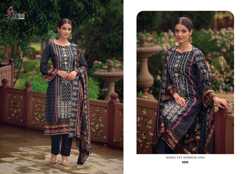 Shree Fabs Bin Saeed Lawn Collection Vol 6 Lawn Cotton Print With Embroidery Salwar Kameez