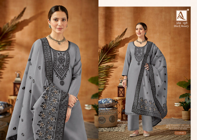 Alok Suits Black Beauty Jam Cotton With Fancy Thread Work Designer Suits