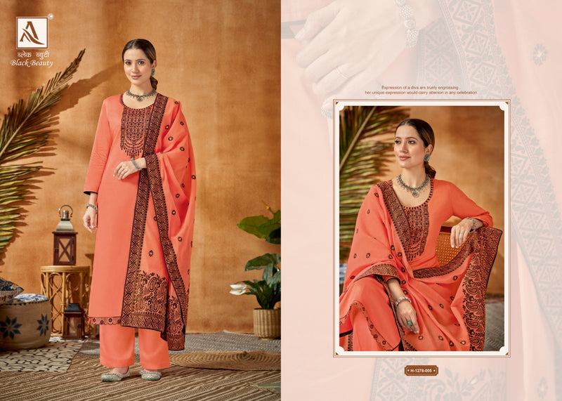 Alok Suits Black Beauty Jam Cotton With Fancy Thread Work Designer Suits