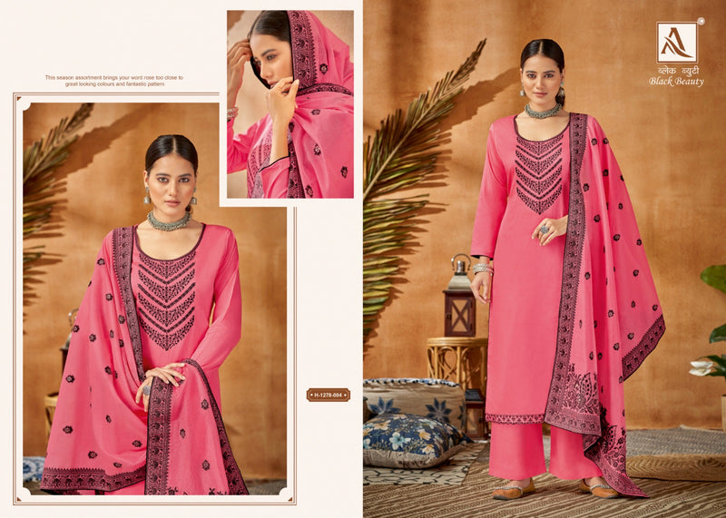 Alok Suits Black Beauty Jam Cotton With Fancy Thread Work Designer Suits