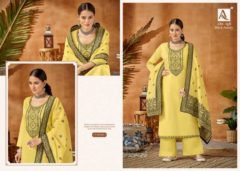 Alok Suits Black Beauty Jam Cotton With Fancy Thread Work Designer Suits