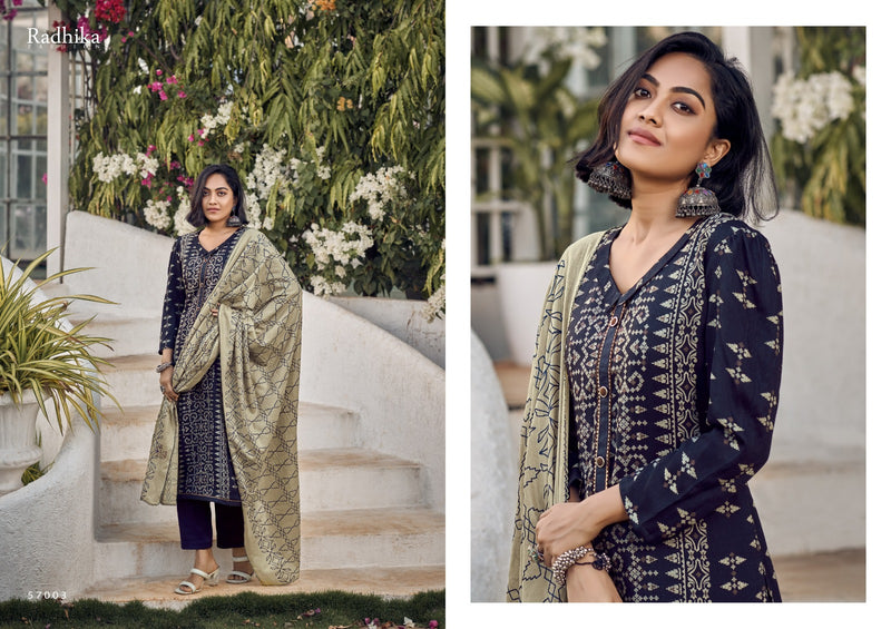 Radhika Fashion Azara Black Berry Vol 3 Cotton Fancy Designer Print Salwar Suits
