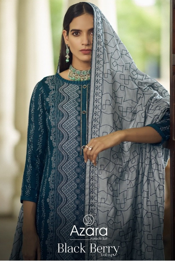 Radhika Fashion Azara Black Berry Vol 4 Cotton Designer Print Fancy Salwar Suits