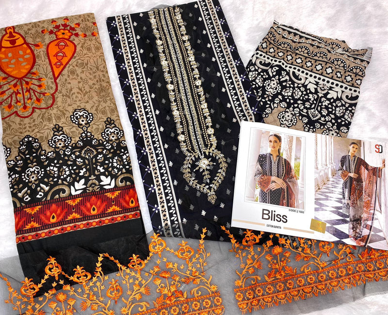 Sharaddha Designer Bliss Vol 1 Lawn Cotton With Embroidery Work Salwar Kameez