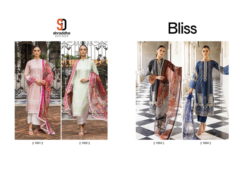 Sharaddha Designer Bliss Vol 1 Lawn Cotton With Embroidery Work Salwar Kameez