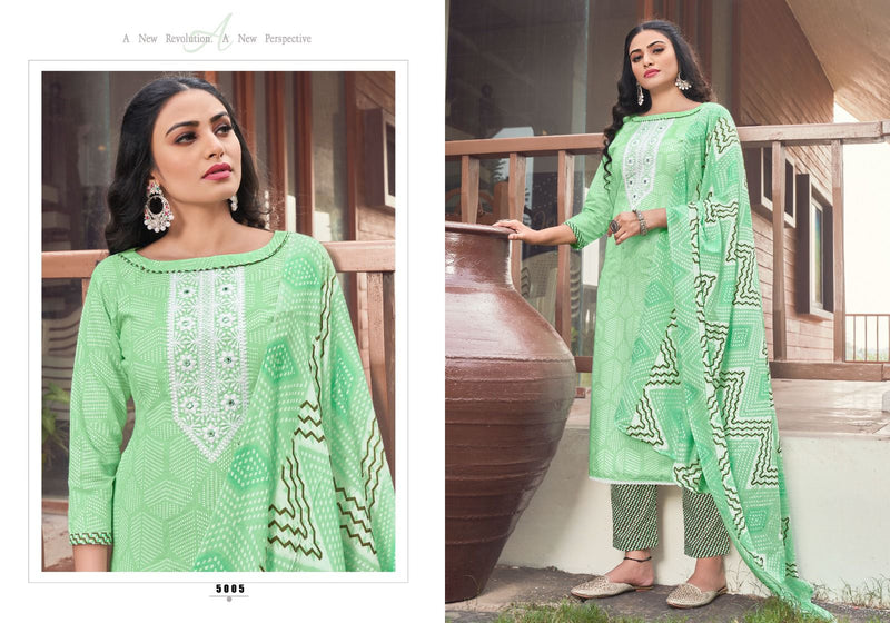 Radha Fab Blossom Cotton Print With Embroidery Work Suits