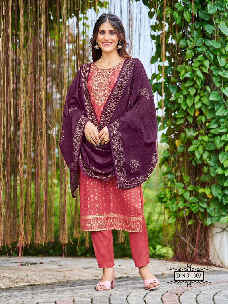 Blue Hills Jawani Viscose Foil Printed With Embroidery Work Fancy Kurti Collection