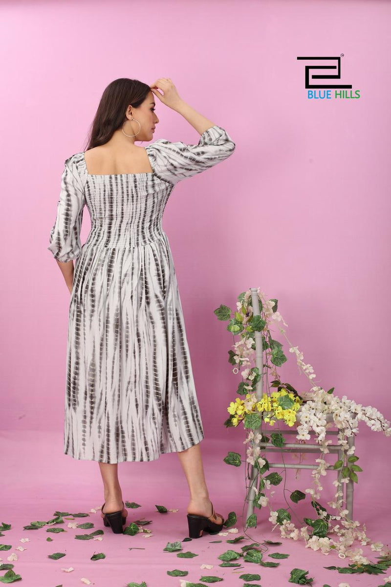 Blue Hills Western Vol 35 Rayon Smoke Pattern Fancy Gown Kurtis