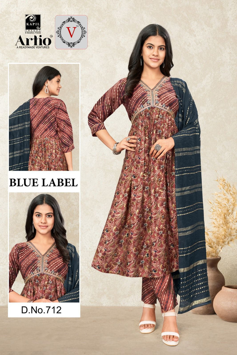 Kapil Trendz Blue Lable Modal Print With Fancy Work Alia Pattern Kurti Combo Set