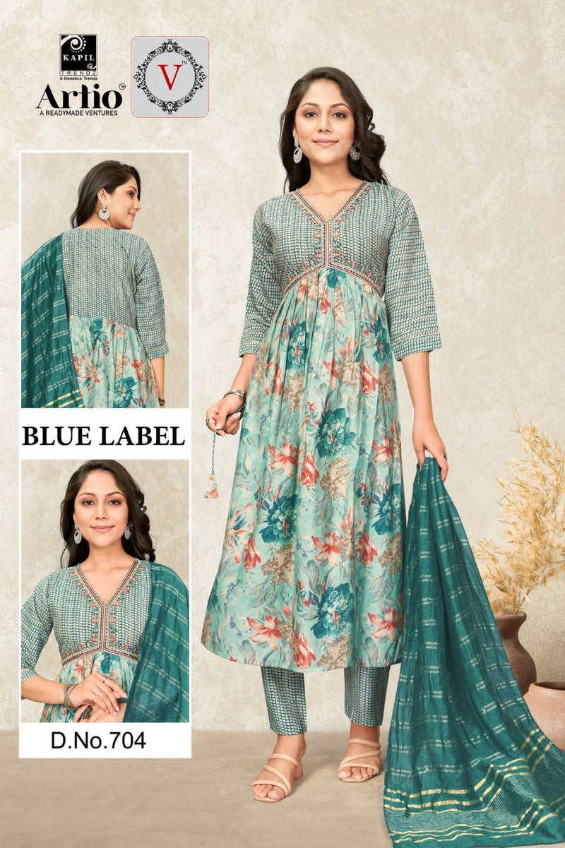 Kapil Trendz Blue Lable Modal Print With Fancy Work Alia Pattern Kurti Combo Set