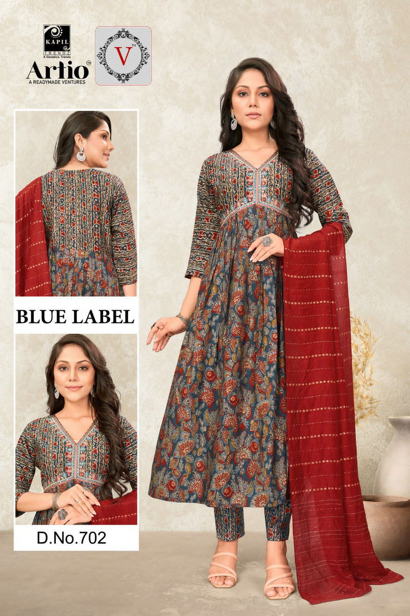 Kapil Trendz Blue Lable Modal Print With Fancy Work Alia Pattern Kurti Combo Set