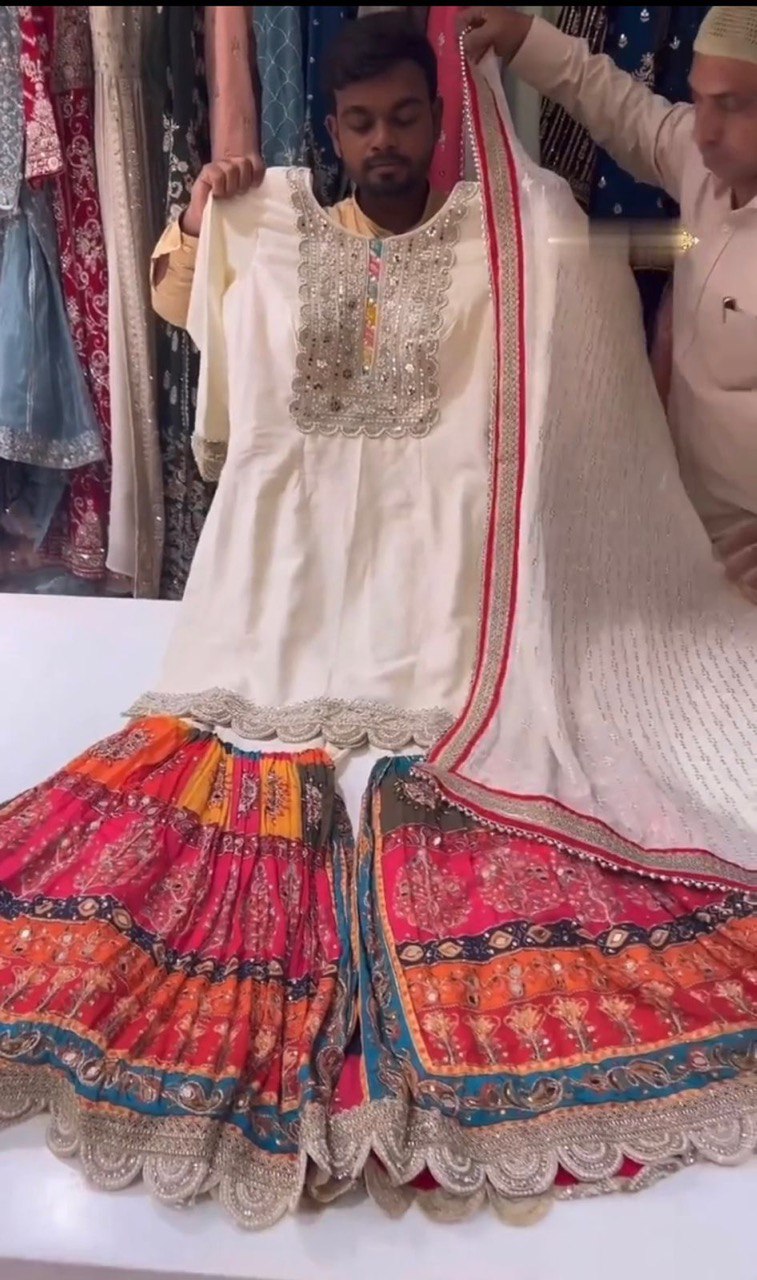 BP D No 1603 Fox Georgette With Daimond Work Fancy Plazzo Suits Collection