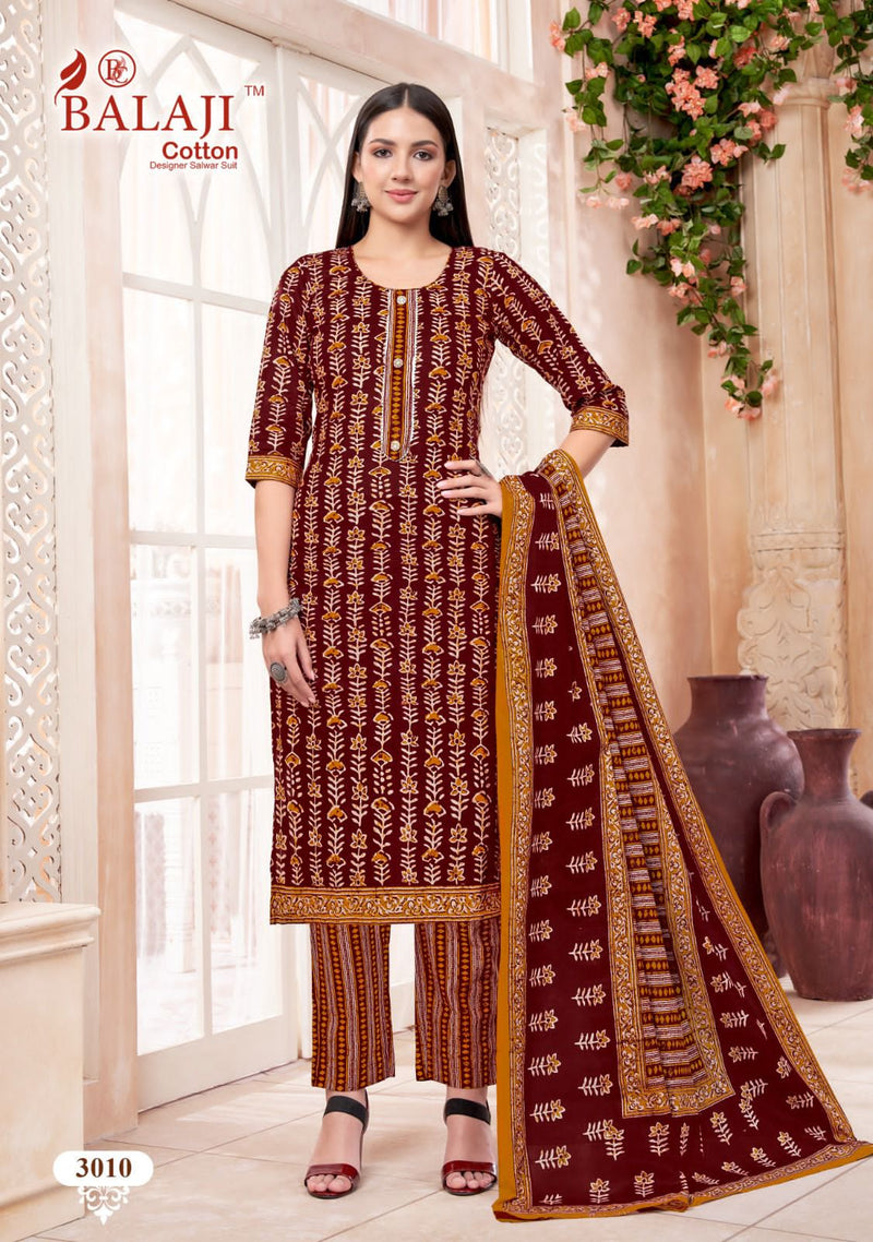 Balaji Cotton Battik Art Work Vol 3 Fancy Cotton Premium Suit Collection