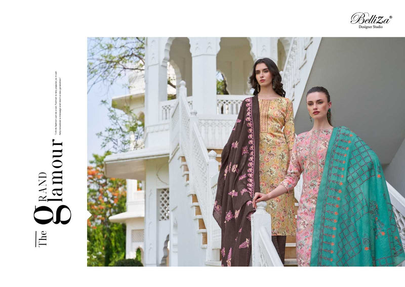 Belliza Designer Studio Alisha Cotton Digital Prints with Exclusive Heavy Self Embroidery Salwar Kameez