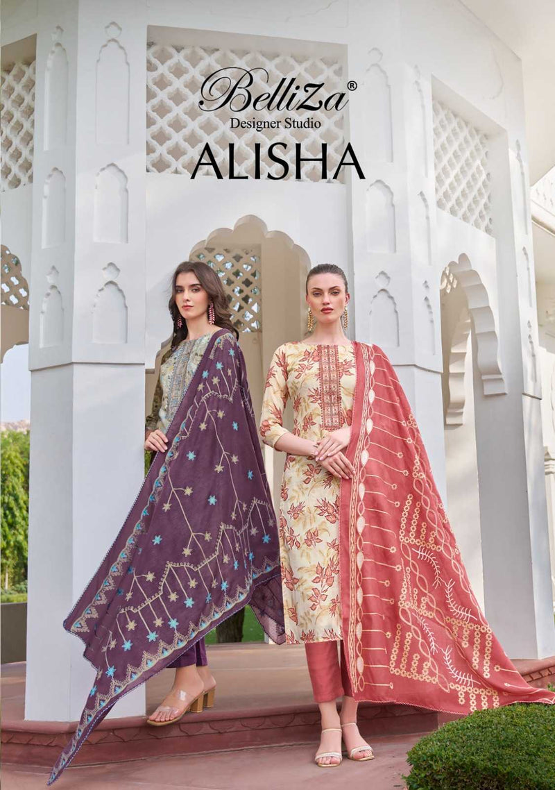 Belliza Designer Studio Alisha Cotton Digital Prints with Exclusive Heavy Self Embroidery Salwar Kameez