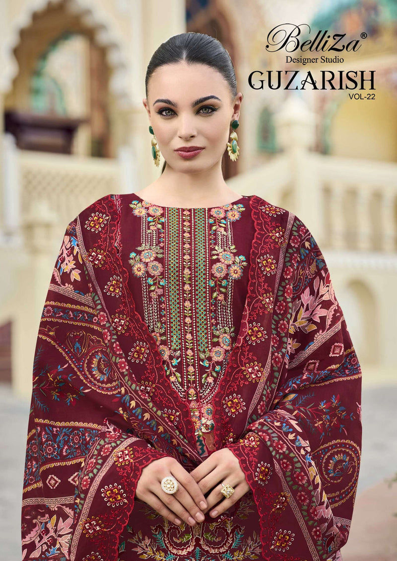 Belliza Designer Studio Guzarish Vol 22 Pure Cotton Exclusive Embroidered Salwar Kameez