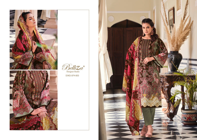 Belliza Designer Studio Guzarish Vol 2 Pure Cotton Digital Print With Embroidery Work Salwar Suit