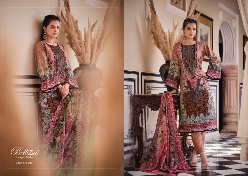 Belliza Designer Studio Guzarish Vol 2 Pure Cotton Digital Print With Embroidery Work Salwar Suit