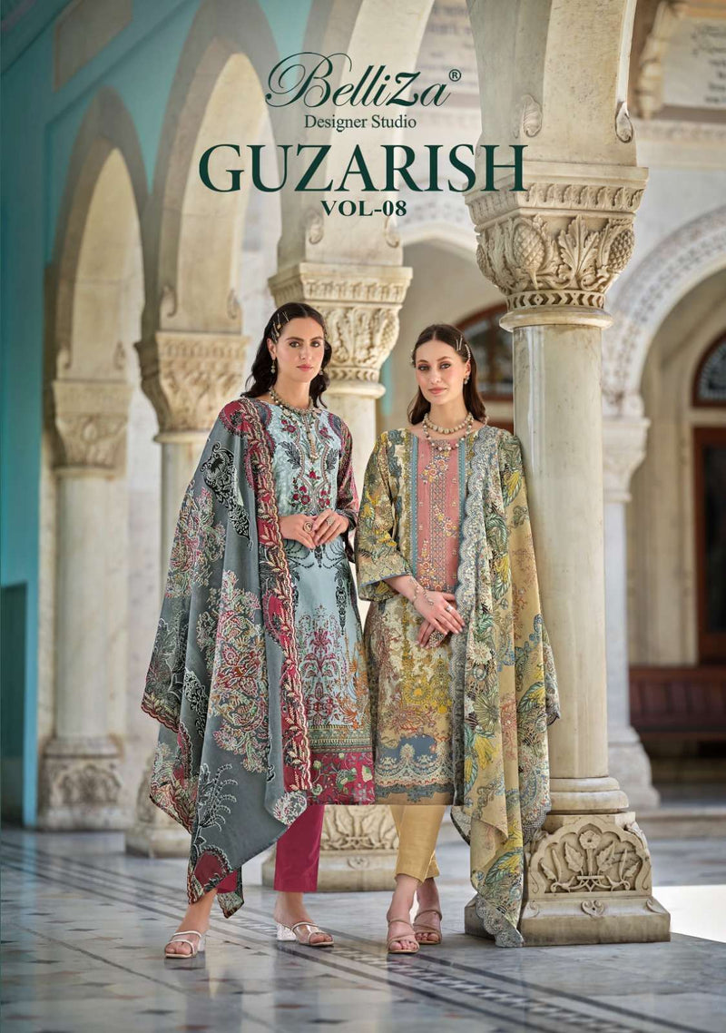 Belliza Designer Studio Guzarish Vol 8 Cotton Digital Prints With Exclusive Embroidery Work Salwar Suit