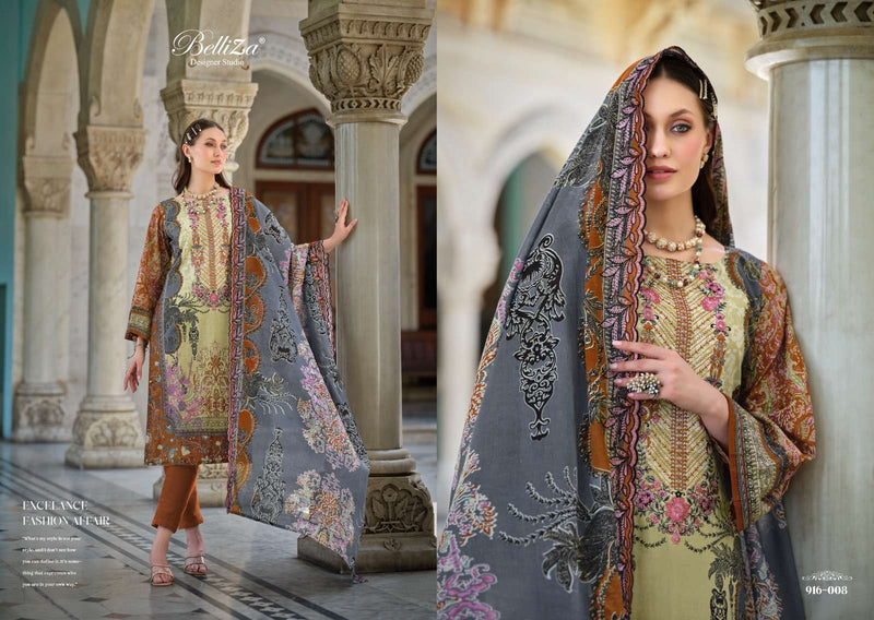 Belliza Designer Studio Guzarish Vol 8 Cotton Digital Prints With Exclusive Embroidery Work Salwar Suit