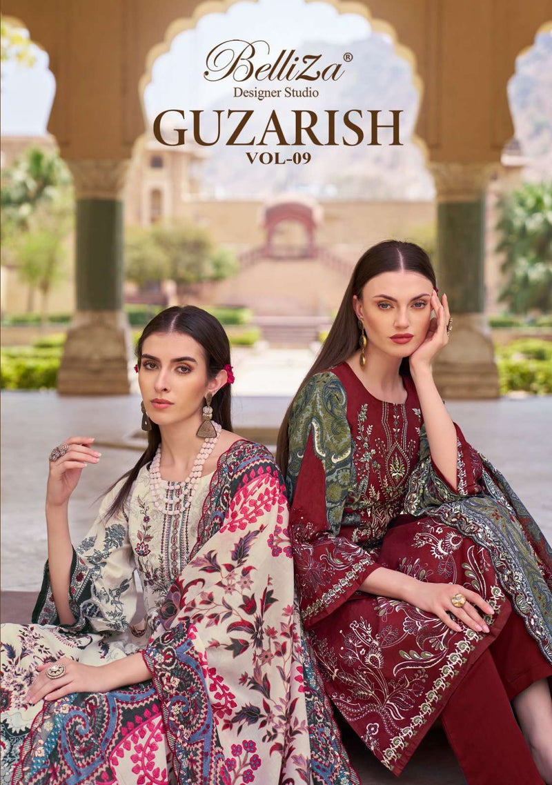 Belliza Designer Studio Guzarish Vol 9  Cotton Digital Prints With Exclusive Embroidery Work Salwar Suit