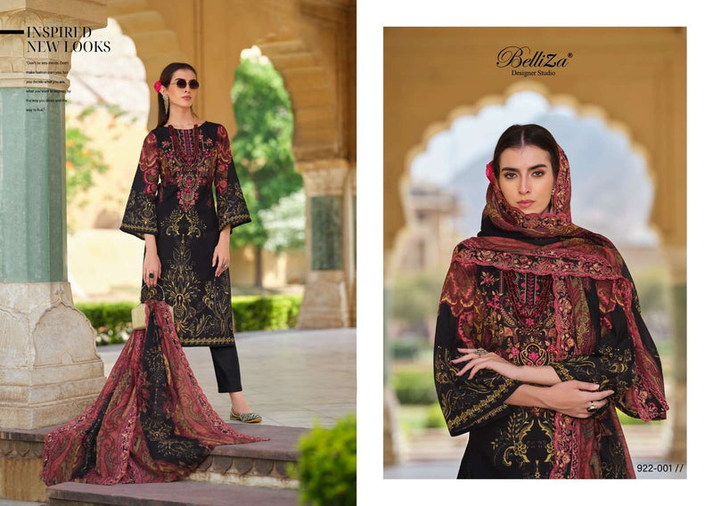 Belliza Designer Studio Guzarish Vol 9  Cotton Digital Prints With Exclusive Embroidery Work Salwar Suit
